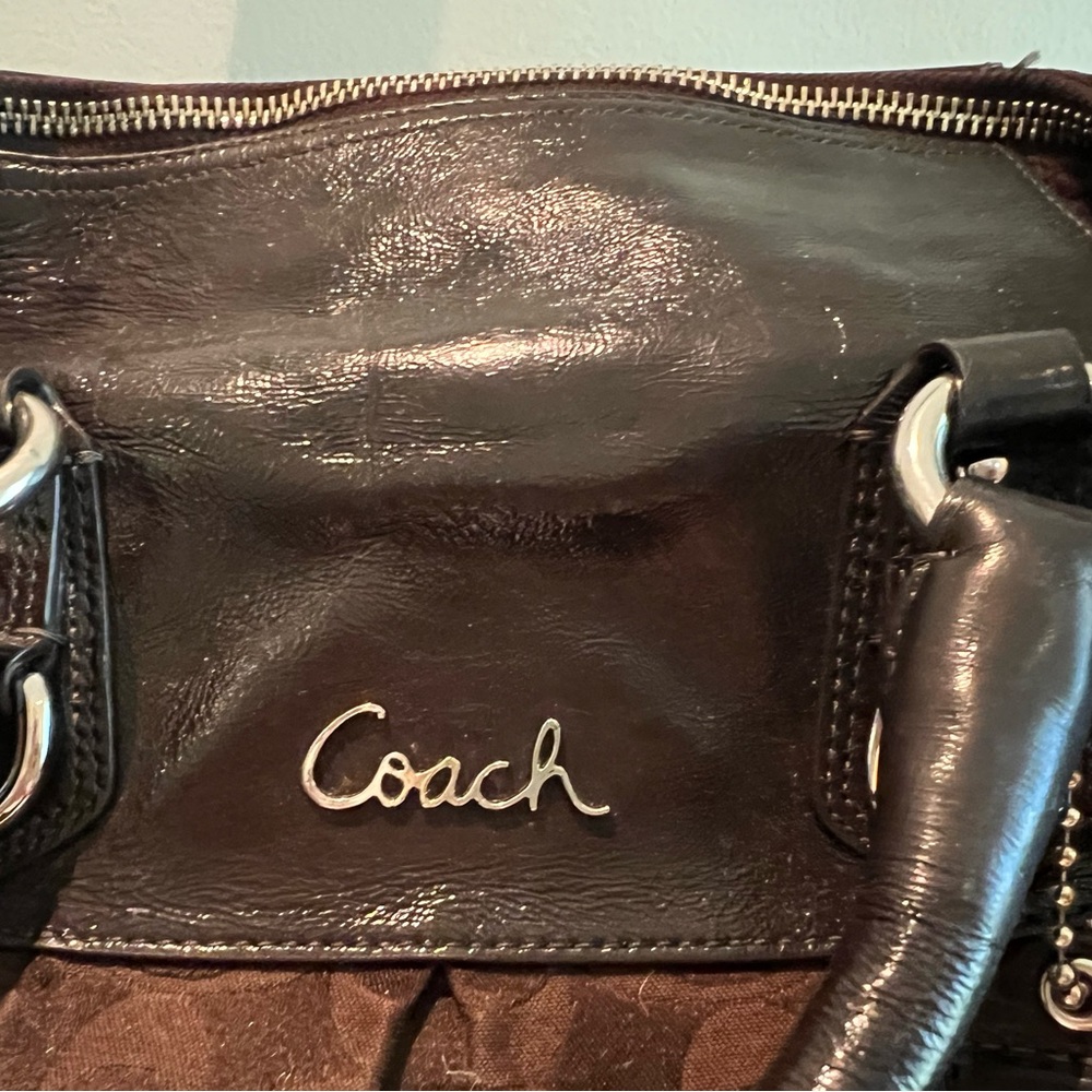 Coach Dark Brown Signature Shoulder Bag - Vintage 2000s - Picture 5 of 10